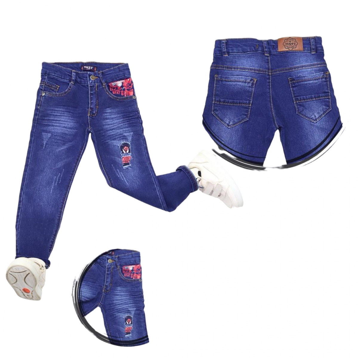 TATİ 1472-2 5-8Y LAZERLİ BASKILI KRINKIL PANTOLON