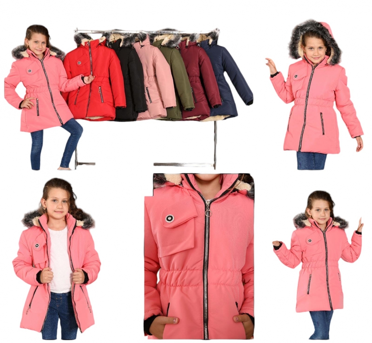 HEMAM 4057 9-12Y KARELİ KETEN KIZ MONT