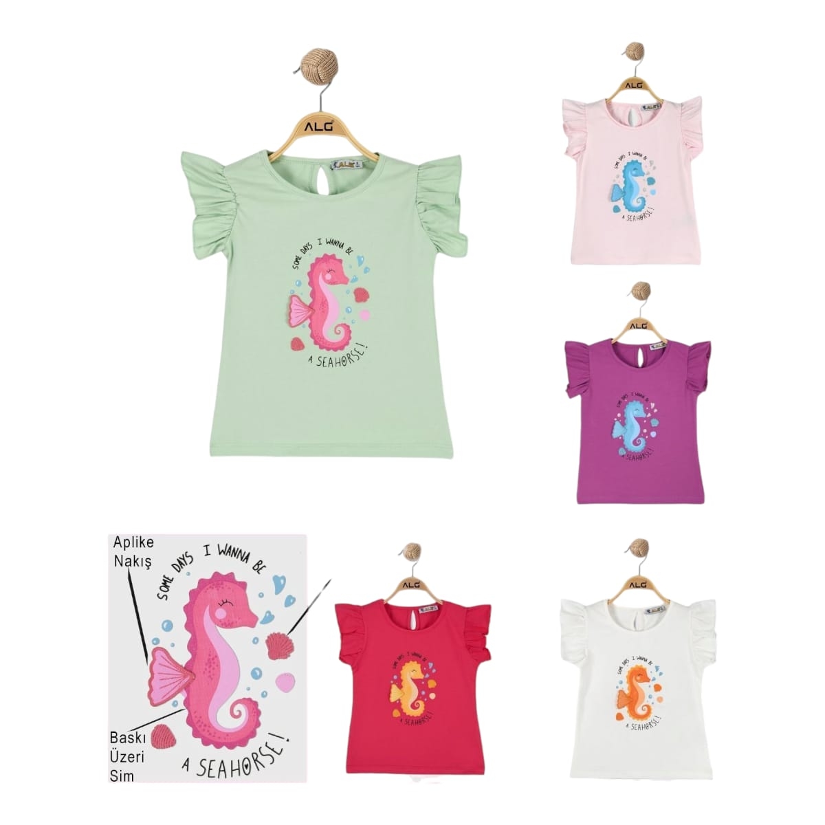 ALG 525689 1-4Y I WANNA BE A SEAHORSE TİŞÖRT