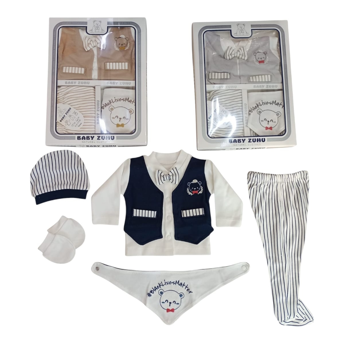BABY ZUHU 016 0-3AY YELEKLİ PAPYON 5 Lİ SET