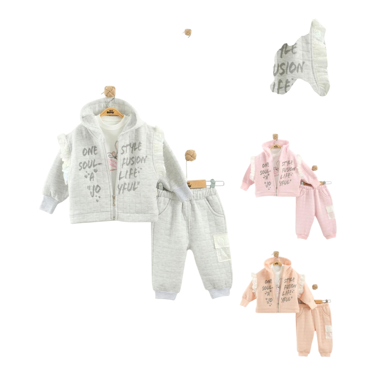 BARAY 1020 9-18AY STYLE KAPİTONE HIRKALI 3 LÜ TAKIM