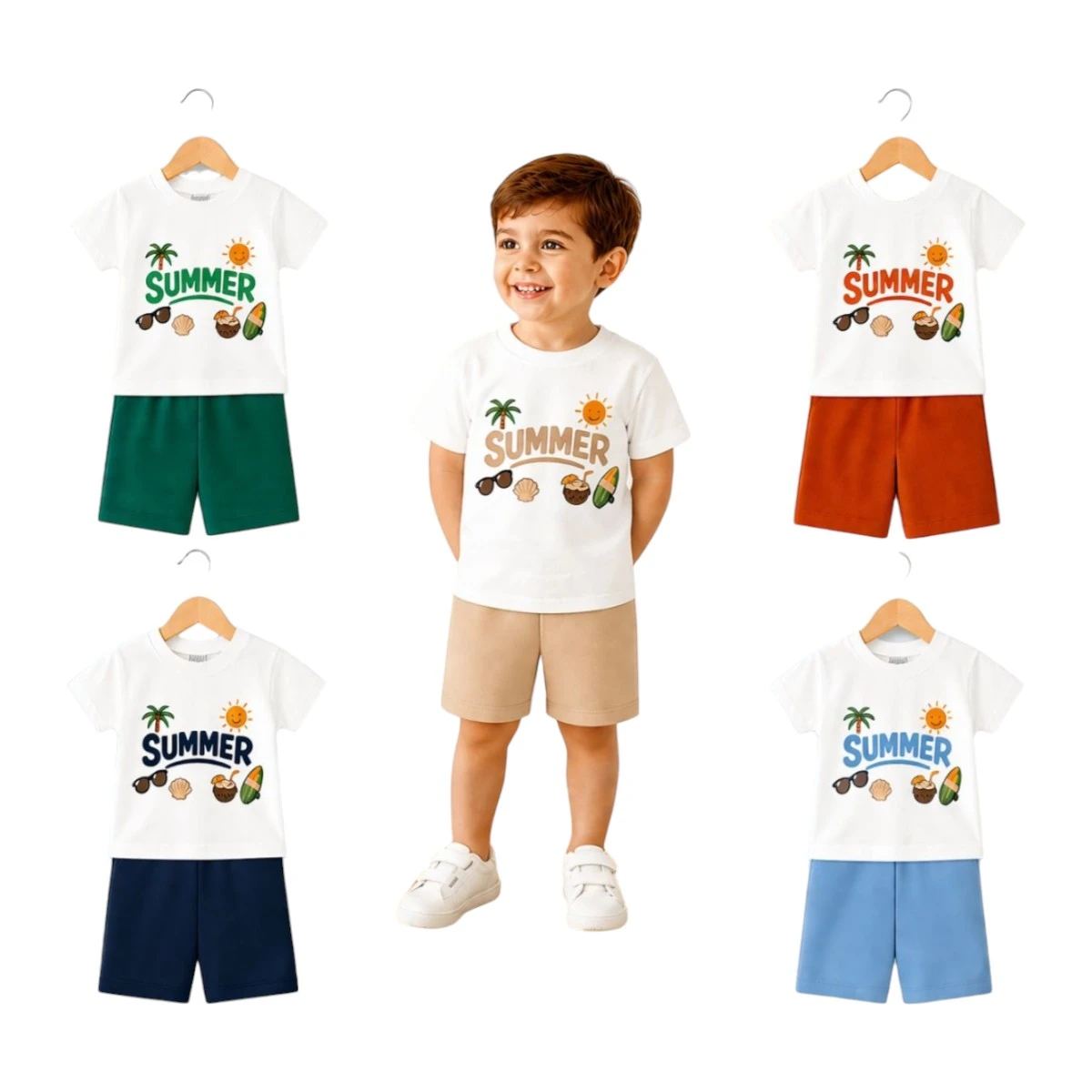 CLOWN 2703 1-4Y SUMMER ŞORTLU TAKIM