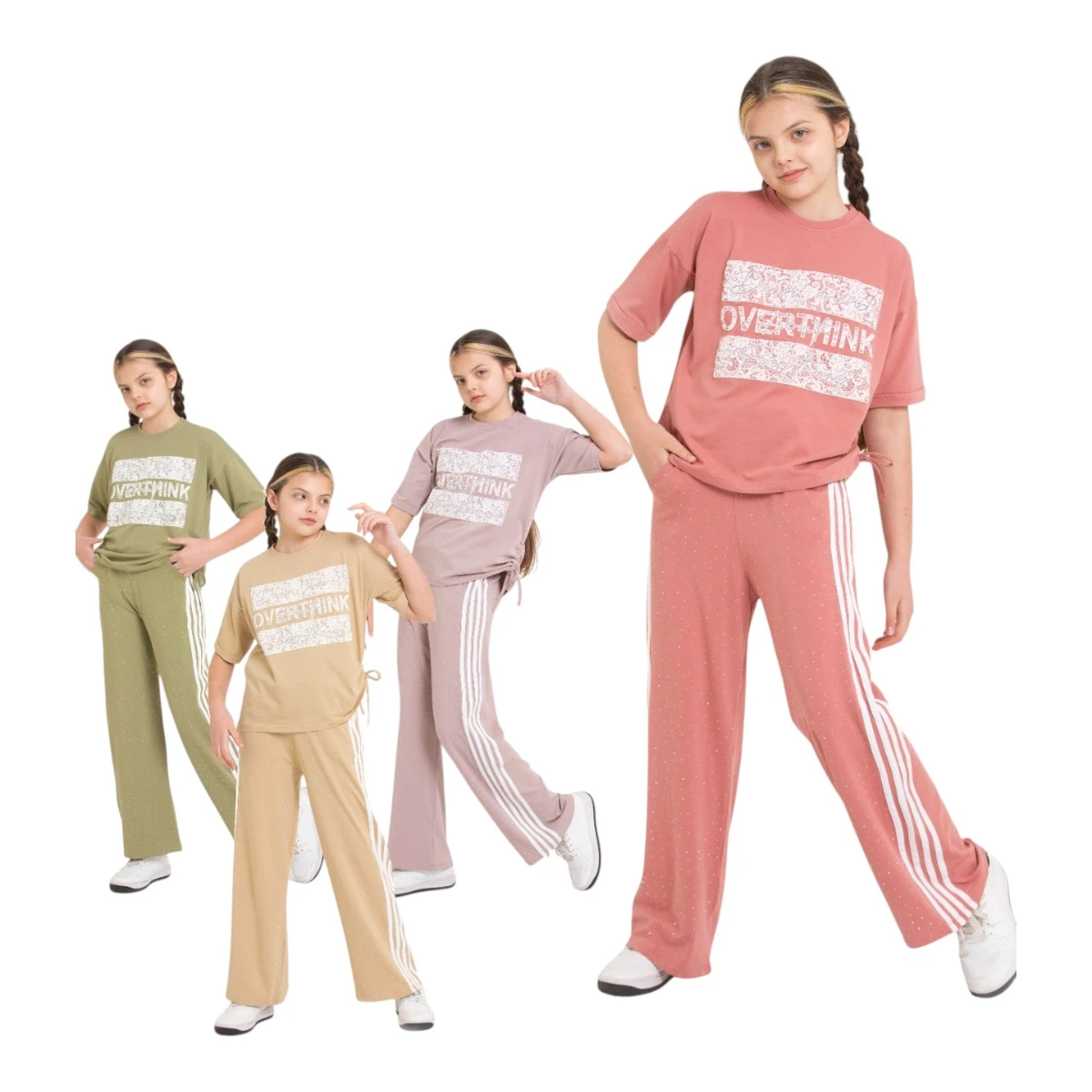 COOL BABAY 2742 8-12Y ALT TAŞLI SİMLİ BASKI TAKIM