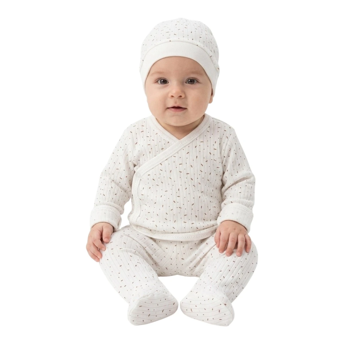 Çubuklu Raporlu Çıtçıtlı Pijama