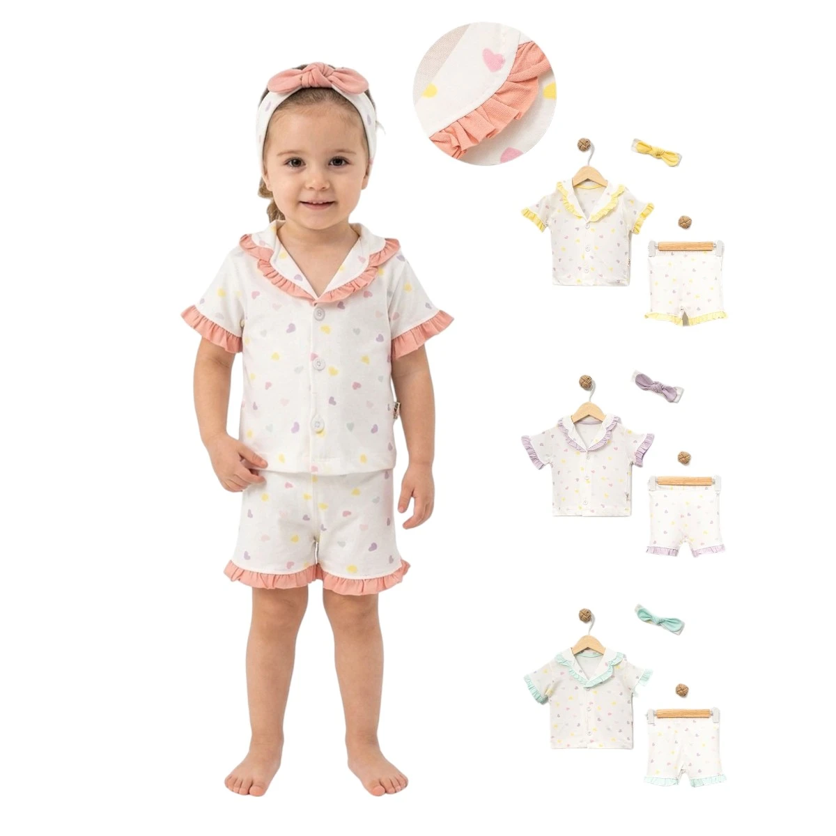 DOLAŞ 6083 6-24AY RENKLİ KALP PİJAMA