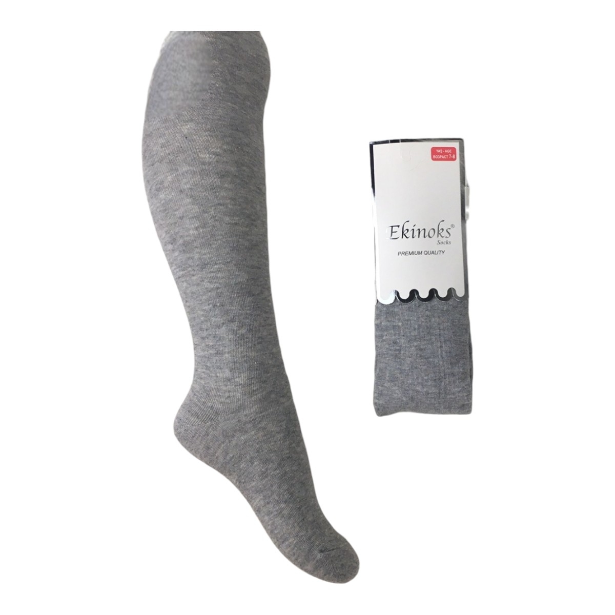 EKİNOKS 03168-3 5-6Y DÜZ PENYE GRİ KÜLOTLU ÇORAP