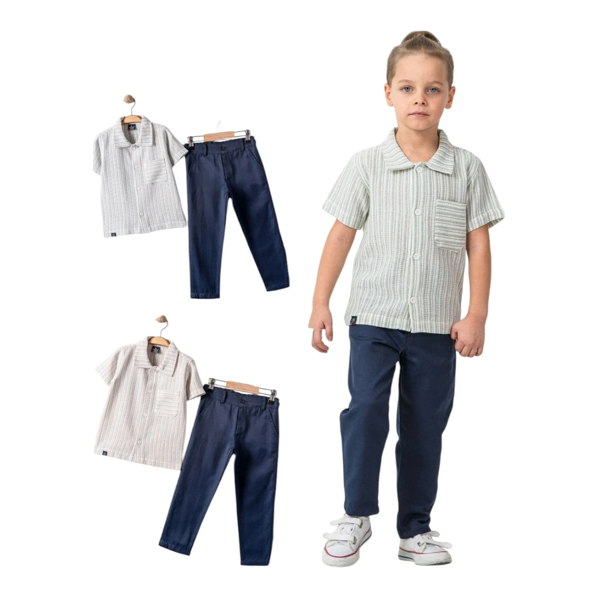 HOLA 50384 2-5Y ÇOCUK İKİLİ GÖMLEK TAKIM