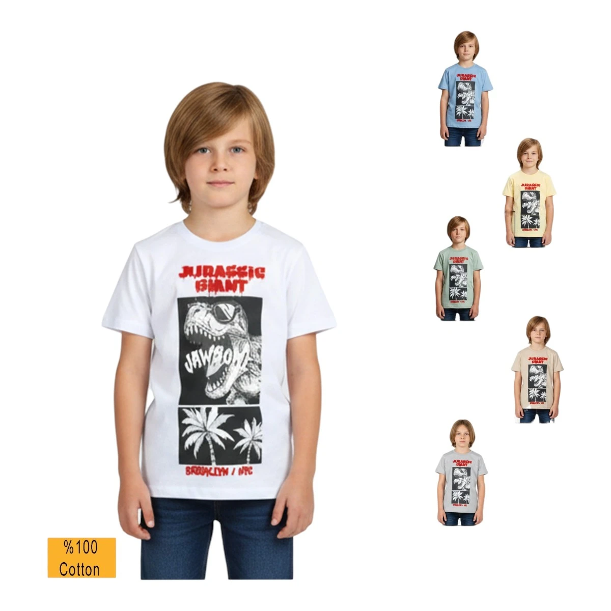 HSG 2262051 6-9Y JURASSIC BASKI TİŞÖRT