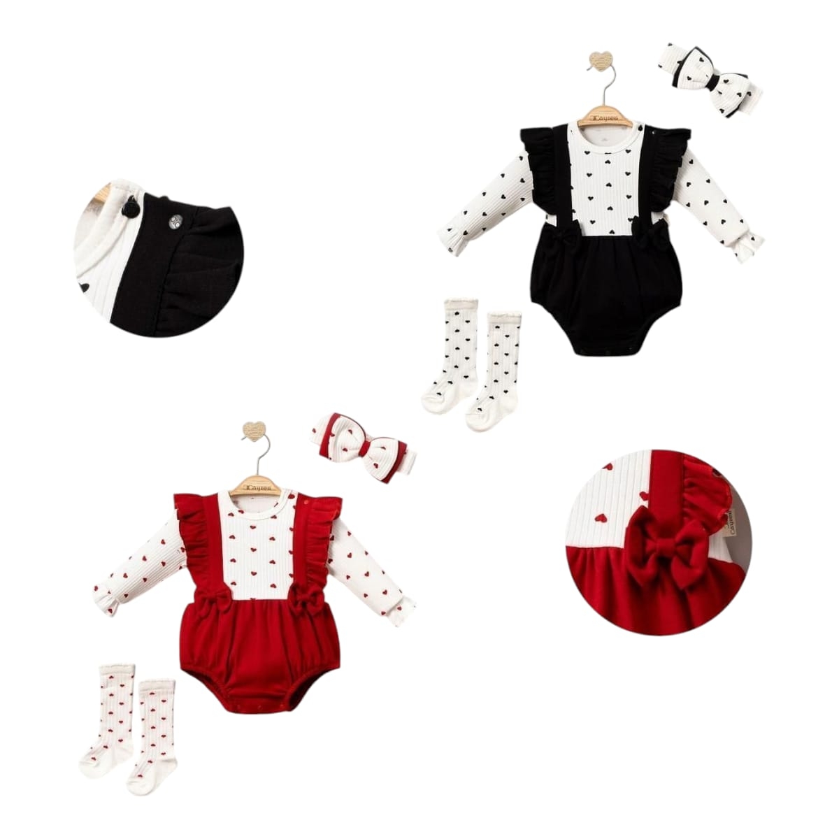MİNİ CAYZEN 1068 3-12AY KALPLİ ROMPER