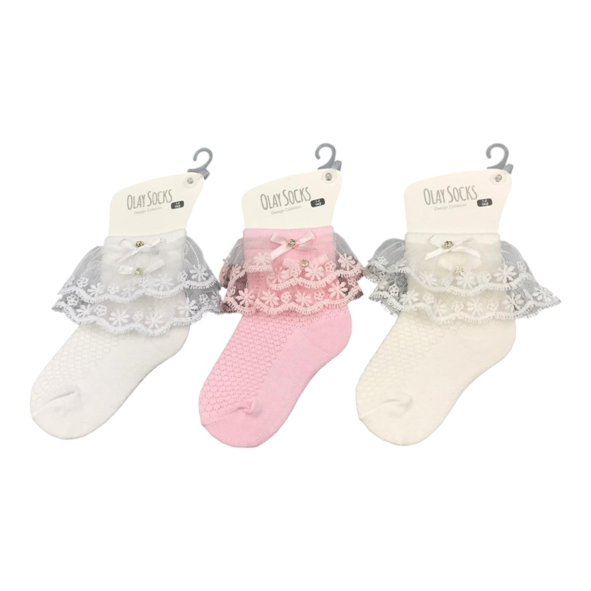 OLAY 0486-3 5-6Y KÜÇÜK FİYONK DANTEL KIZ ÇORAP