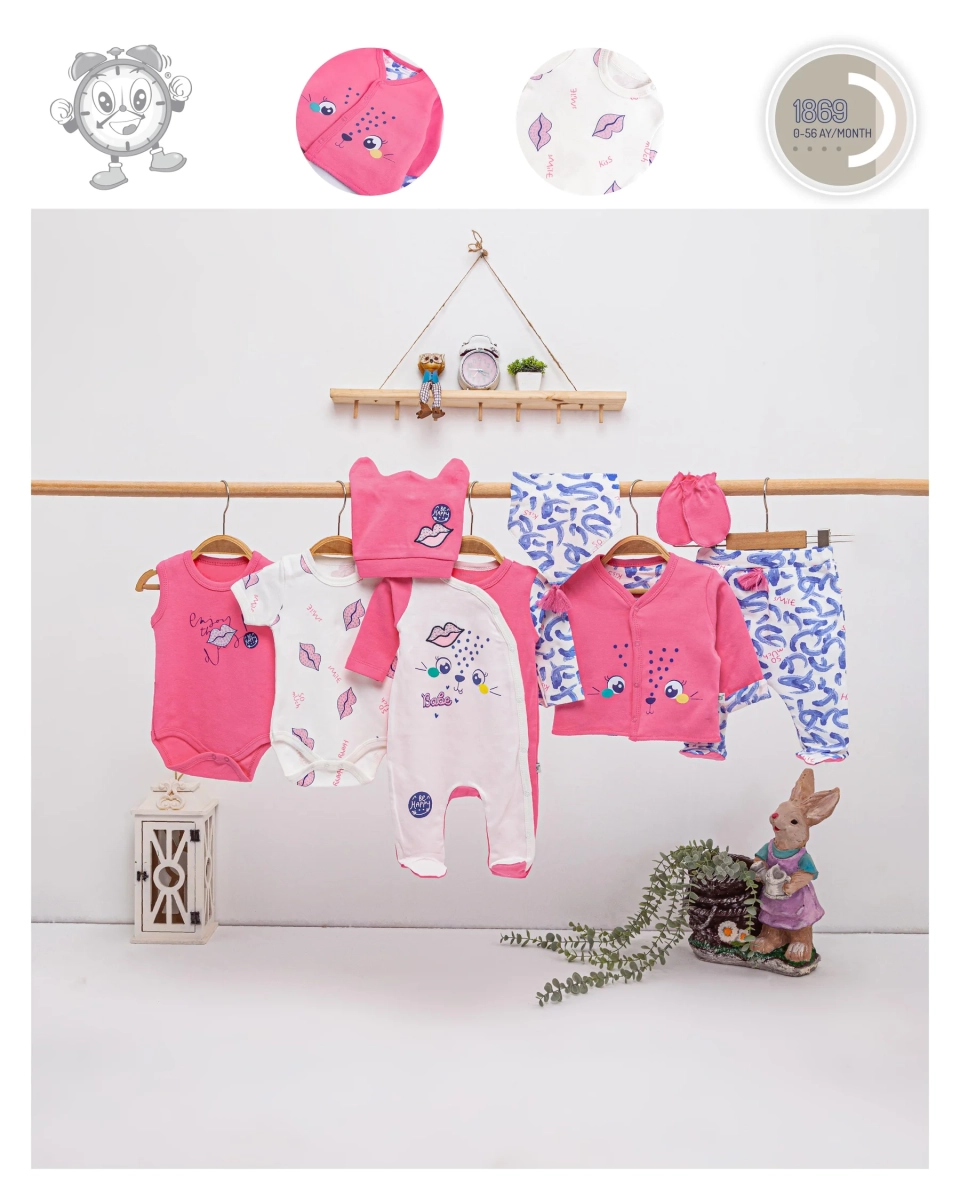 ÖPÜCÜK KIZ 8 Lİ SET PEMBE