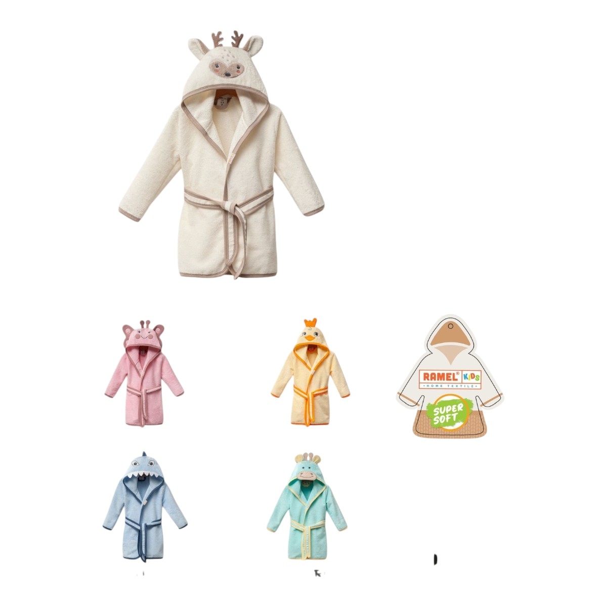 RAMEL 487 1-4Y FİGÜRLÜ BEBE BORNOZ