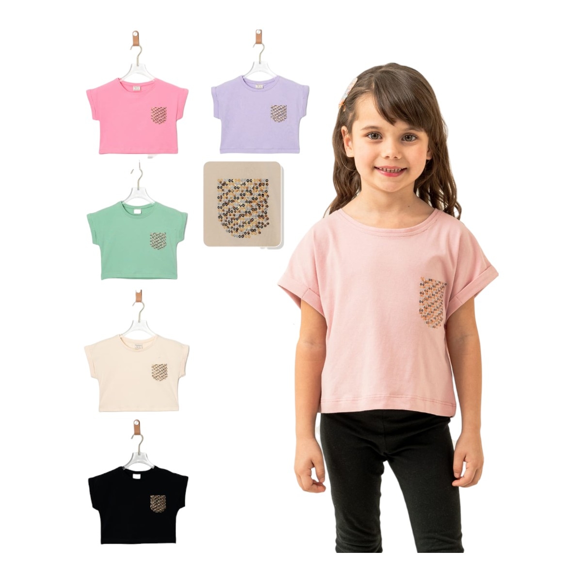 ROYA 25620 3-6Y PULDAN CEP TİŞÖRT