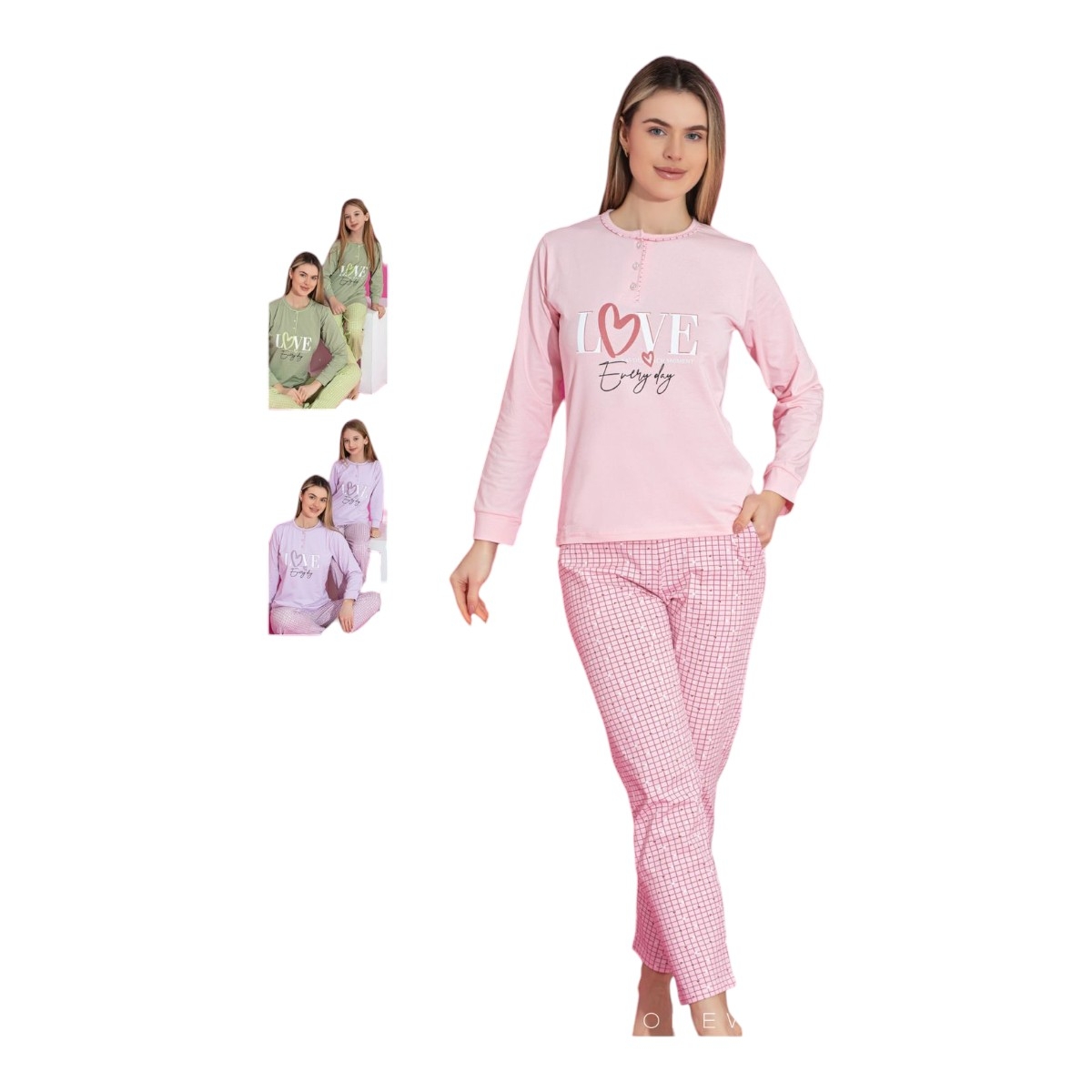 TARIK 3052 S-XXL LOVE EVERDAY BASKILI PİJAMA TAKIMI