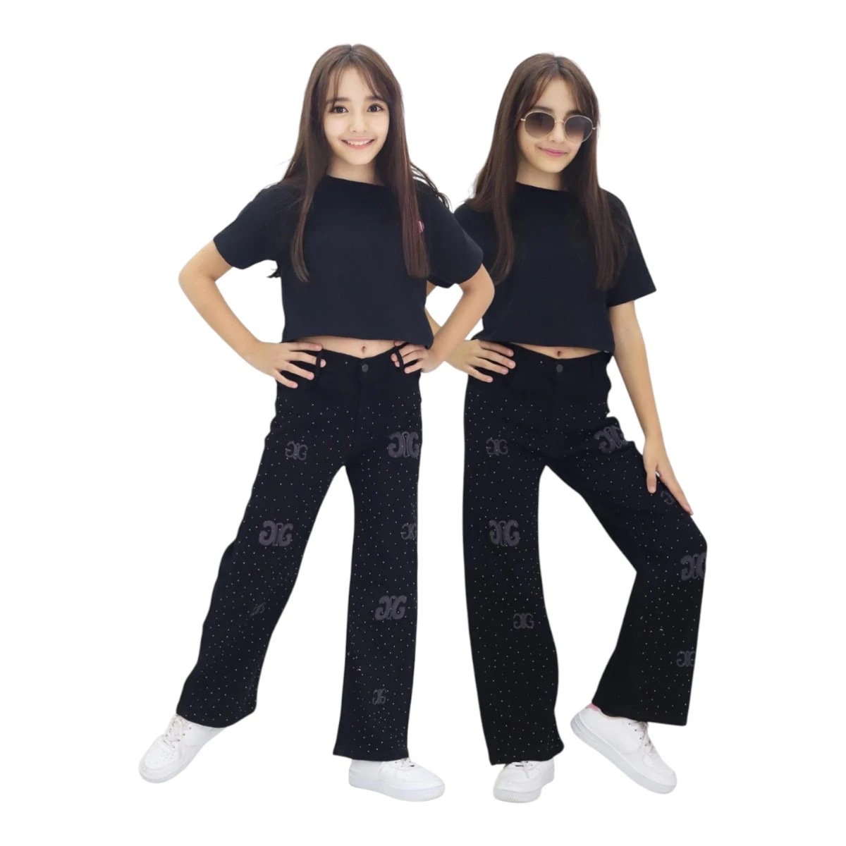 TATİ 1222-1 6-10Y SİYAH TAŞLI PANTOLON