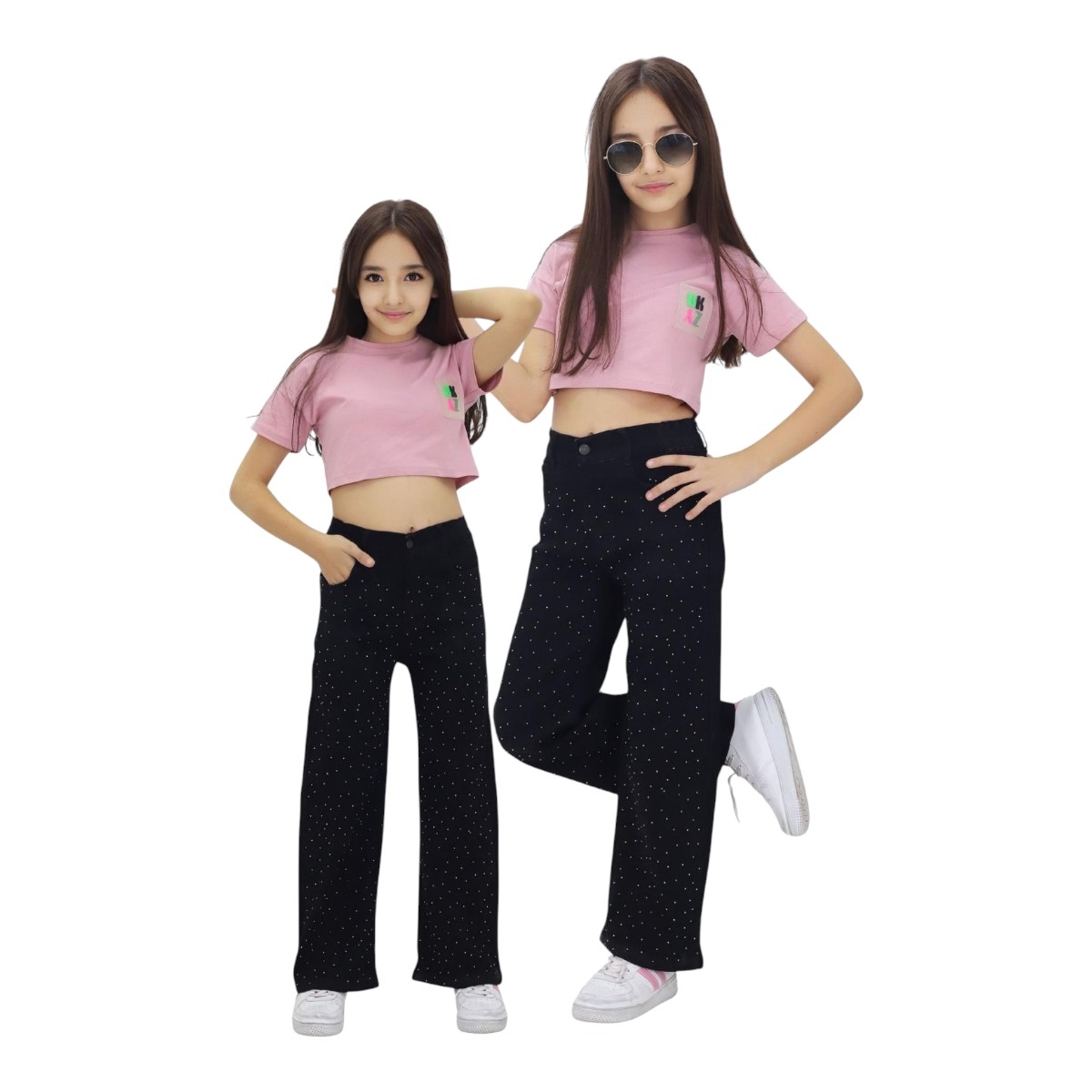 TATİ 1327-2 11-15Y SİYAH TAŞLI KOT PANTOLON