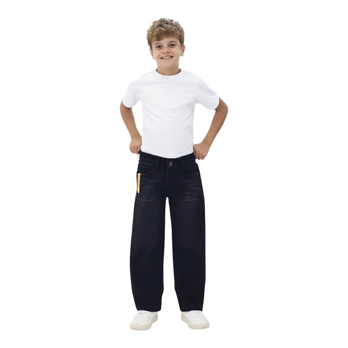 TATİ 1364-2 11-15Y BAGGY SİYAH YIPRATMALI PANTOLON