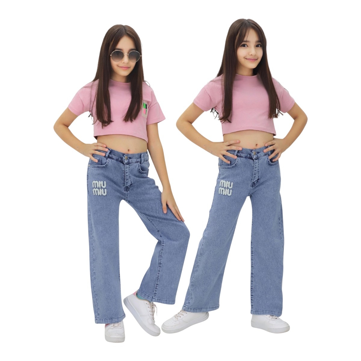 TATİ 1433-2 11-15Y MAVİ NAKIŞLI PANTOLON