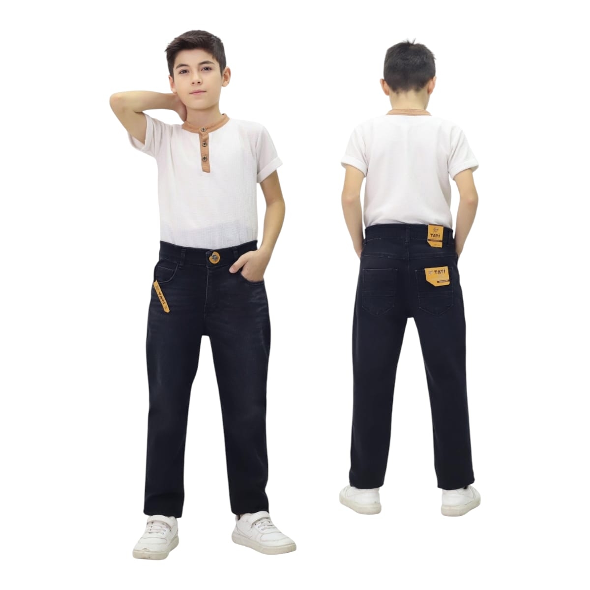 TATİ 7517-1 13-17Y LİKRALI YIPRATMA SİYAH  KOT PANT