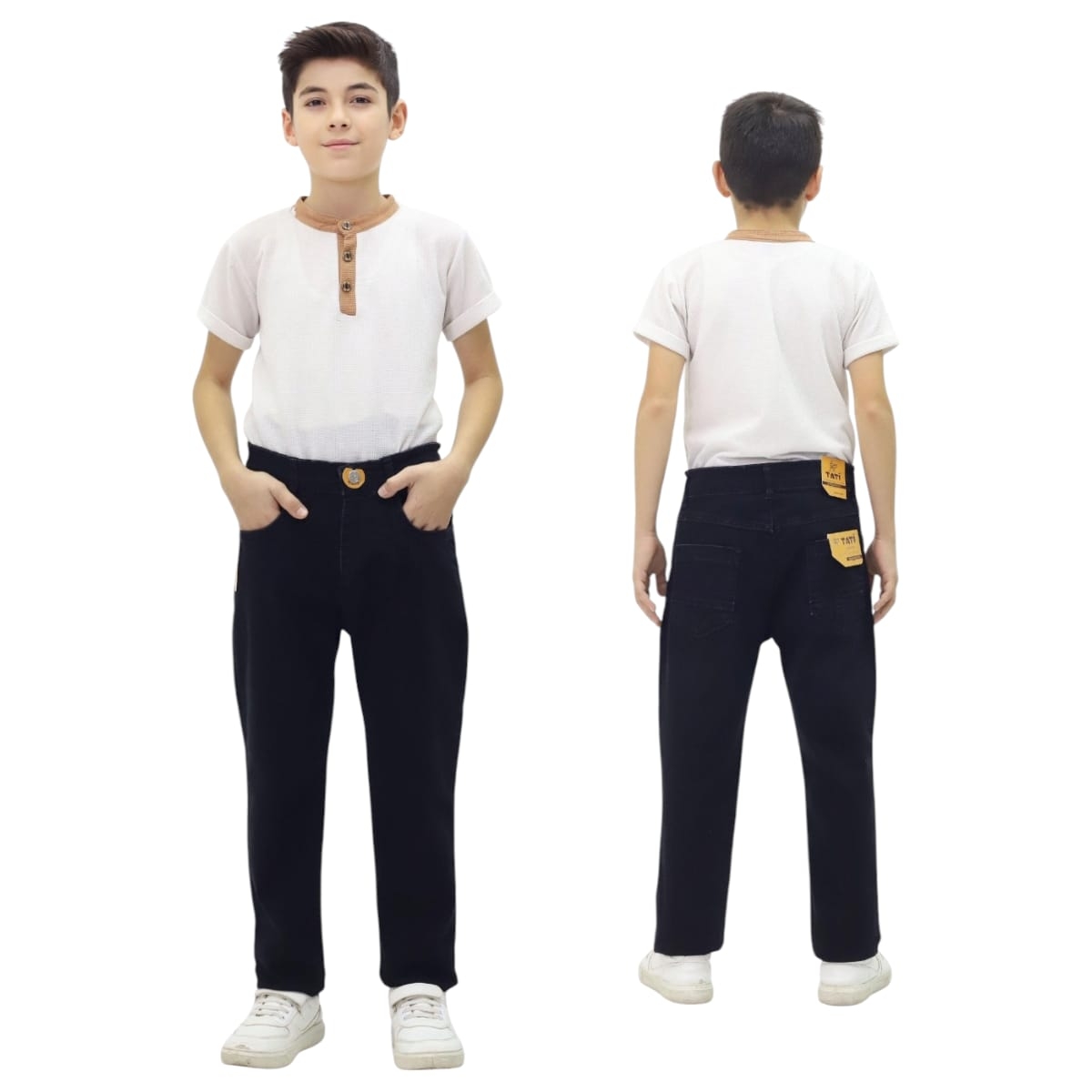 TATİ 7518-1 13-17Y ERKEK LİKRALI SİYAH KOT PANTOLON