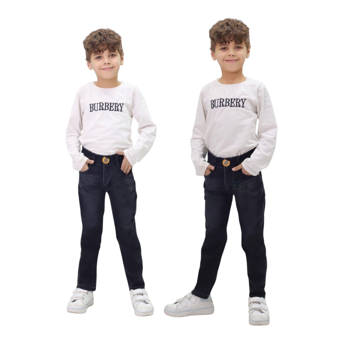 TATİ 8091-2 5-8Y LİKRALI SİYAH YIPRATMALI KOT PANTOLON