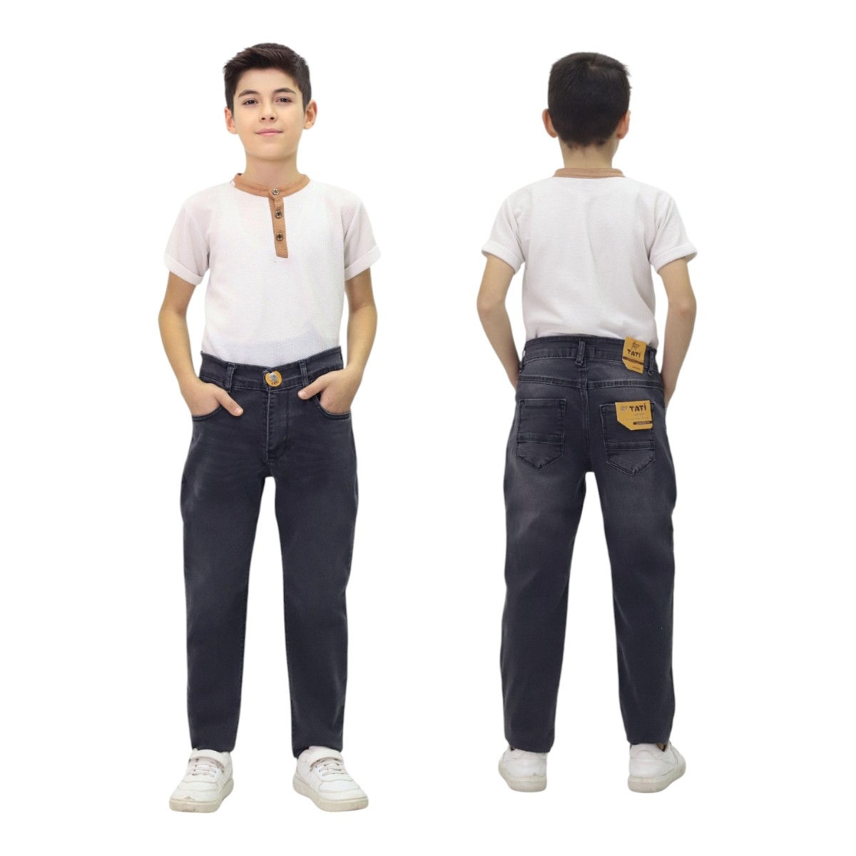 TATİ 8096-1 13-17Y ERKEK LİKRALI YIPRATMALI GRİ PANTOLON