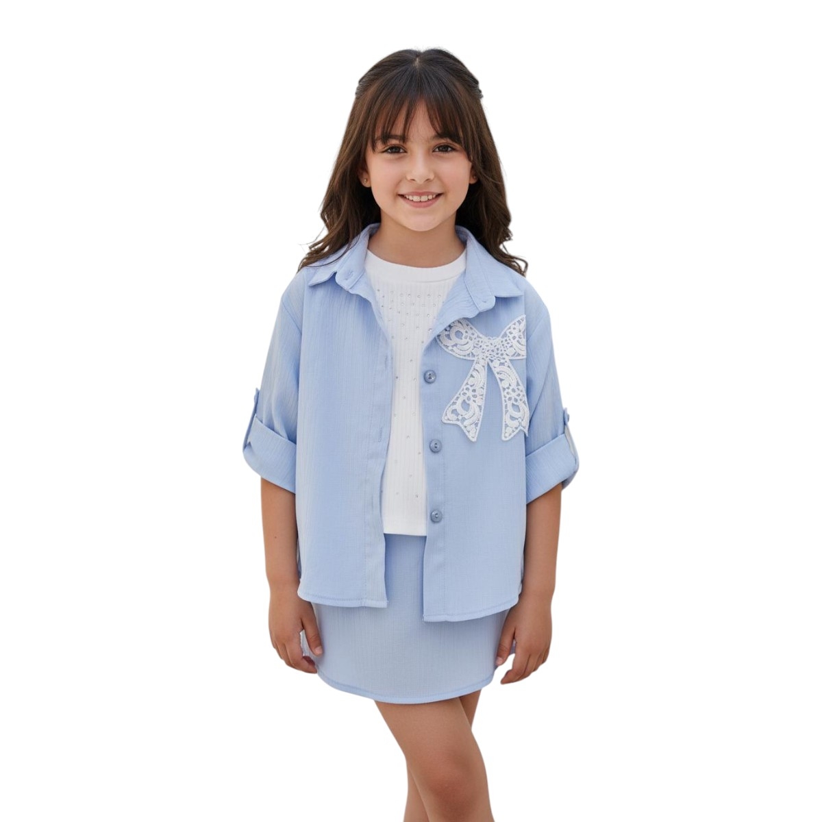 TEBESSÜM 05484 5-8Y FİYONK AKSESUARLI GÖMLEK