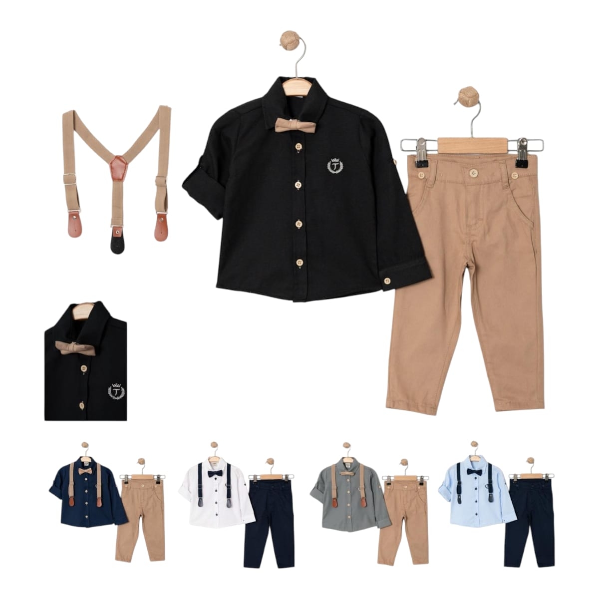 TOGİ 4129 6-9Y OXFORD NAKIŞLI GÖMLEKLİ 2Lİ TAKIM