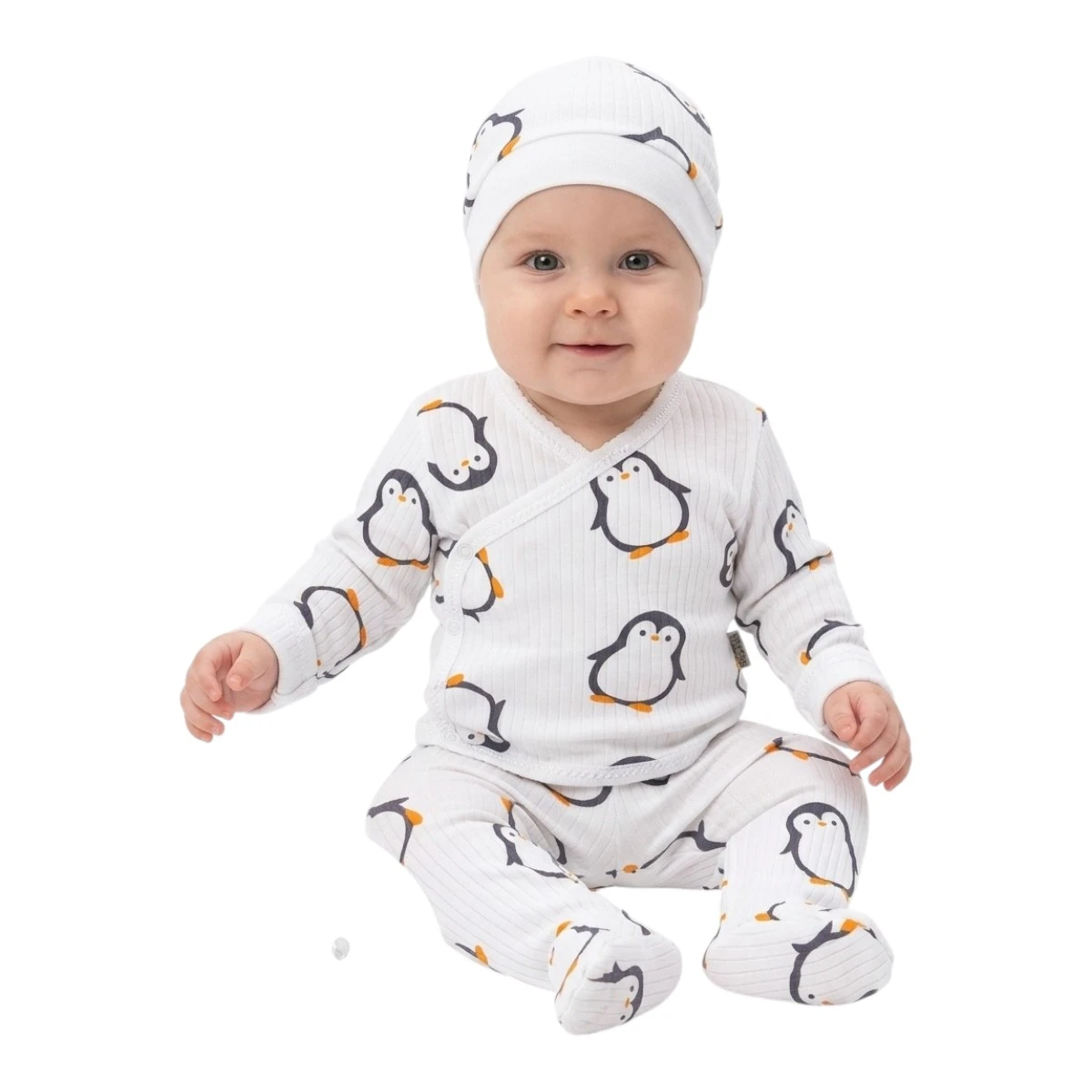 Turuncu Penguen Raporlu Çıtçıtlı Pijama