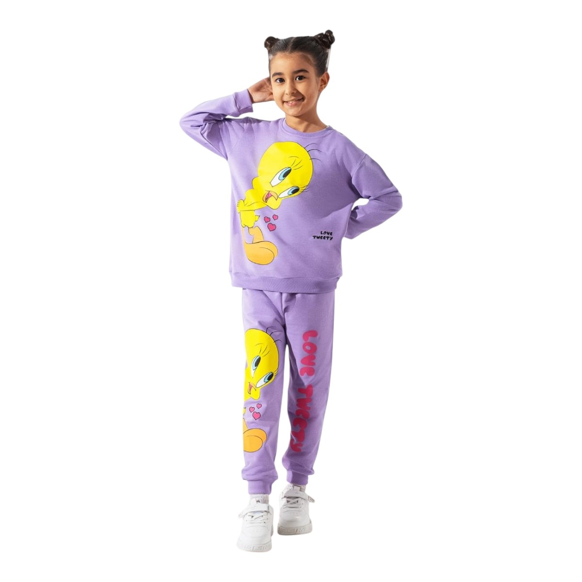 VOI 57138 3-10Y LOVE TWEETY BASKILI 2 İP KIZ TAKIM