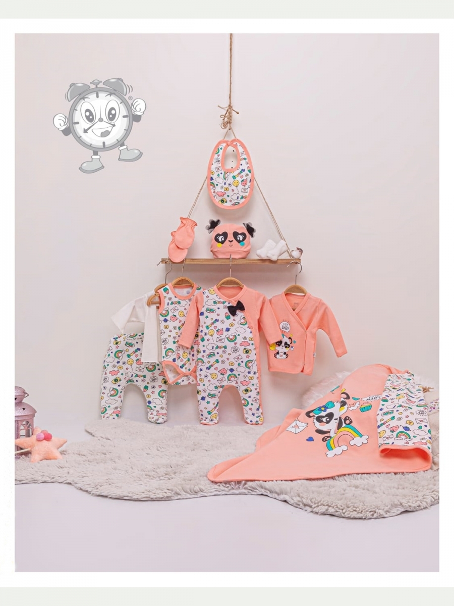 GÖKKUŞAĞI PANDA KIZ TULUMLU 10 LU SET ŞEFTALİ