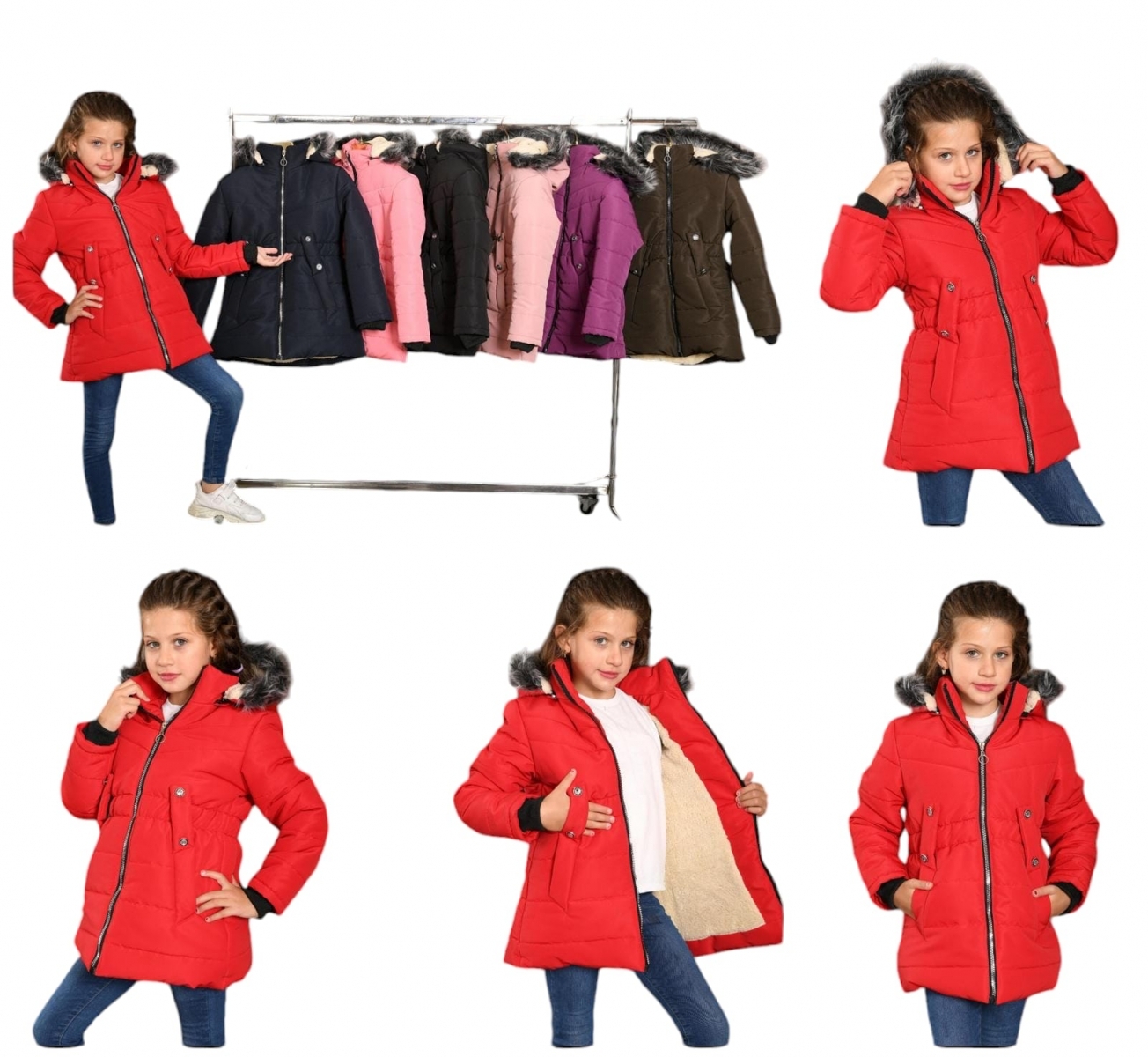 HEMAM 4063 9-12Y KARELİ KETEN KIZ MONT