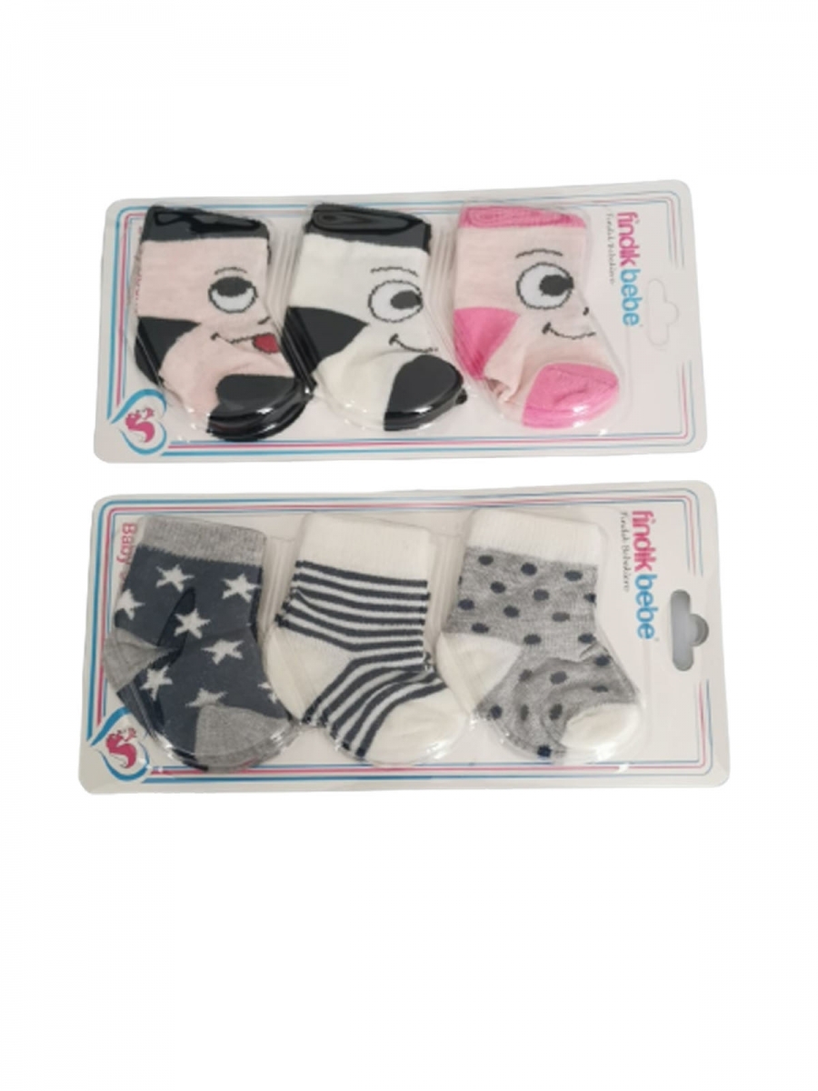 FINDIK BEBE 8067 3LÜ DESENLI ÇORAP