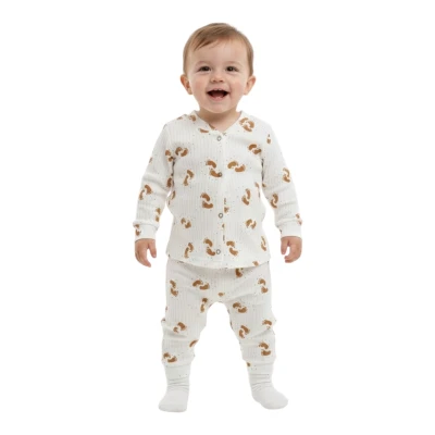 Ayak İzi Raporlu Çıtçıtlı Pijama
