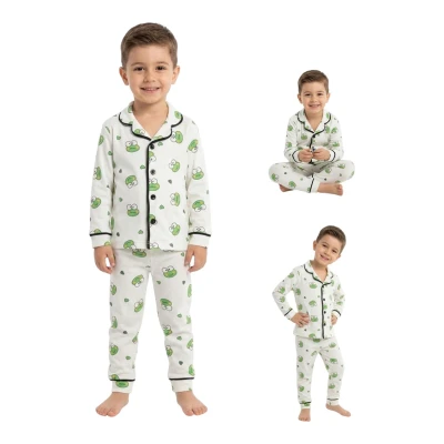 DOLAŞ 102 3-6Y KURBAĞA BASKI PİJAMA TAKIM