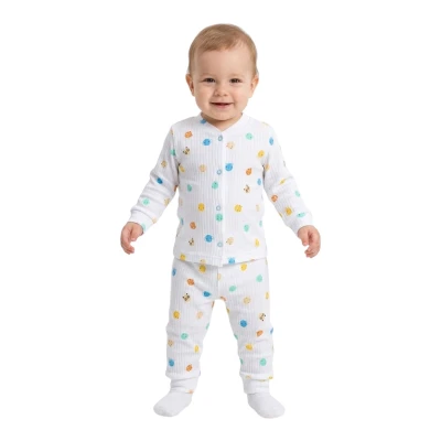 Emoji Raporlu Çıtçıtlı Pijama