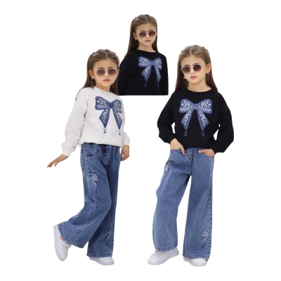 İNCİLAY 2665 6-10Y JEANS BADİLİ KIZ TAKIM