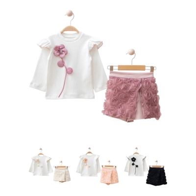 LUMİA 4136 2-5Y ÇİÇEKLİ ŞORTLU ETEKLİ TAKIM