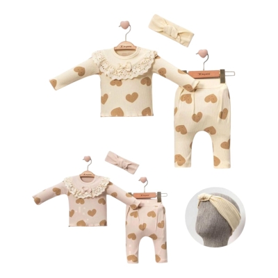 MİNİ CAYZEN 4026 3-12AY KALPLİ 3LÜ TAKIM