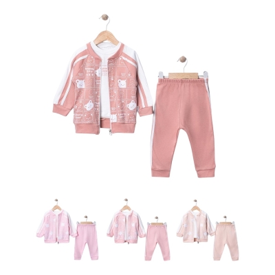 MİNİTİX 25414 9-24AY LOVE BEAR KIZ TAKIM