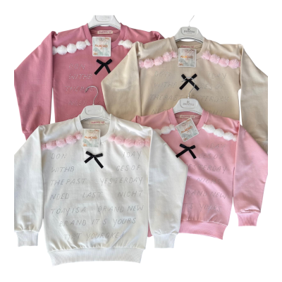 PANÇİKO 7636 5-8Y OMUZ PONPONLU ŞARDONLU SWEAT