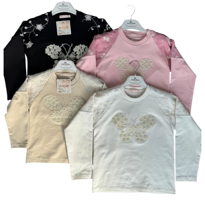 PANÇİKO 7722 5-8Y KELEBEK NAKIŞLI SWEAT