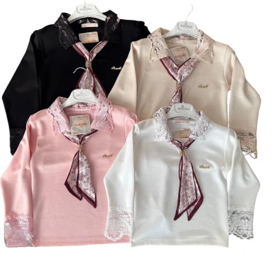 PANÇİKO 7749 9-12Y YAKA DANTEL FULAR SWEAT