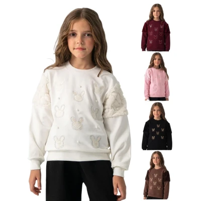 PANÇİKO 7948 5-8Y TAVŞAN NAKIŞLI SWEAT