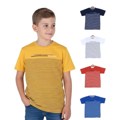TANEM 10013 5-8Y ÇİZGİLİ ŞORTLU TAKIM
