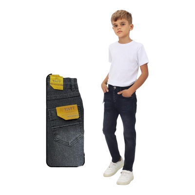 TATİ 1173-3 9-12Y SİYAH YIPRATMALI KOT PANTOLON