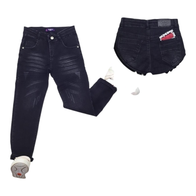 TATİ 5844-1 1-4Y LİKRALI BLACK BASKILI KOT PANTOLON