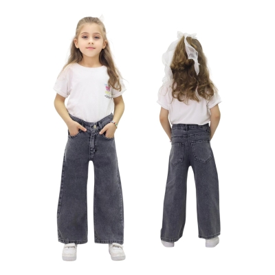 TATİ 6752-1 6-10Y KIZ GRİ KOT PANTOLON