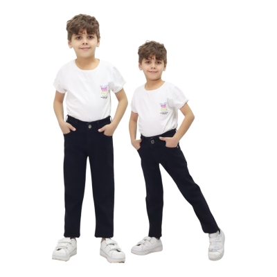 TATİ 6779-1 5-8Y LİKRALI BLACK KOT PANTOLON